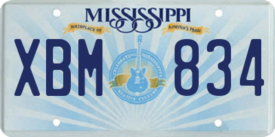 MS license plate XBM834
