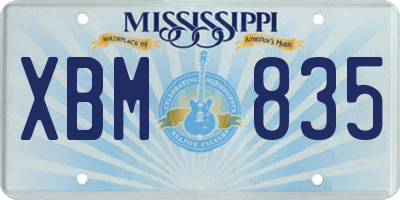 MS license plate XBM835