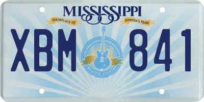 MS license plate XBM841