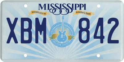 MS license plate XBM842