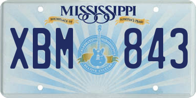 MS license plate XBM843