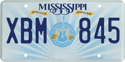 MS license plate XBM845