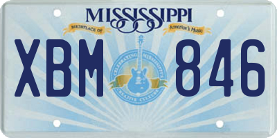 MS license plate XBM846