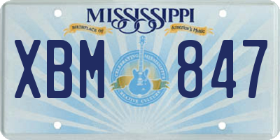 MS license plate XBM847