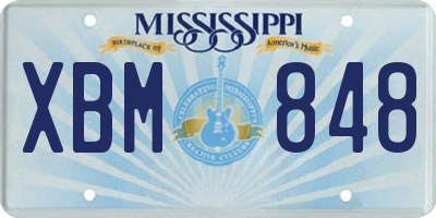 MS license plate XBM848