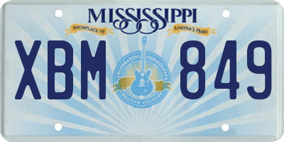 MS license plate XBM849