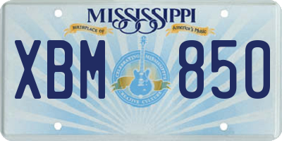 MS license plate XBM850