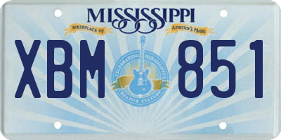MS license plate XBM851