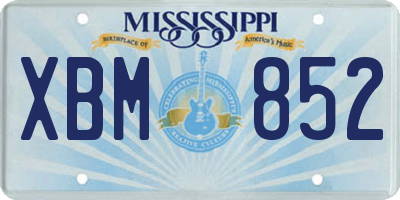 MS license plate XBM852