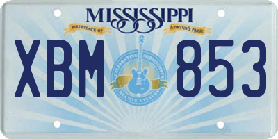 MS license plate XBM853