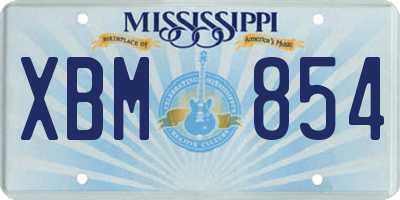MS license plate XBM854