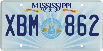 MS license plate XBM862