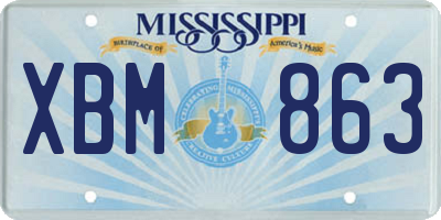 MS license plate XBM863