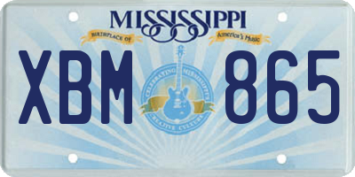 MS license plate XBM865