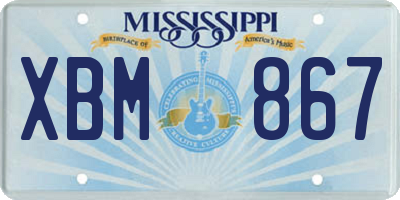 MS license plate XBM867