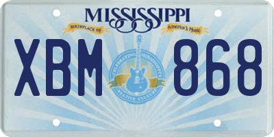 MS license plate XBM868
