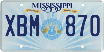 MS license plate XBM870
