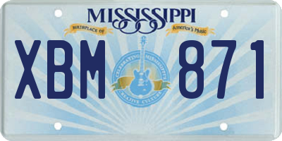 MS license plate XBM871