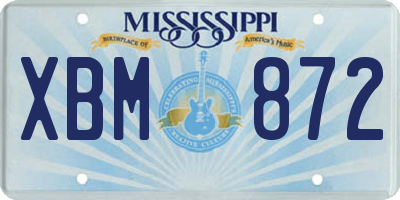 MS license plate XBM872