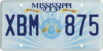 MS license plate XBM875