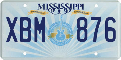 MS license plate XBM876