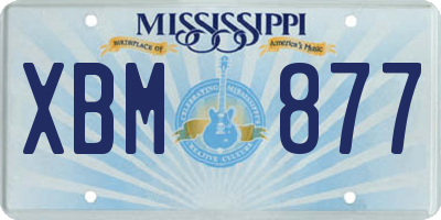 MS license plate XBM877