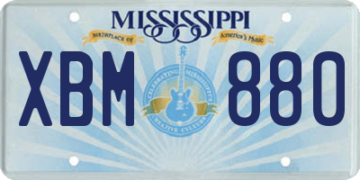 MS license plate XBM880