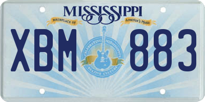 MS license plate XBM883