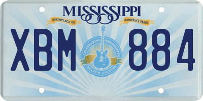 MS license plate XBM884