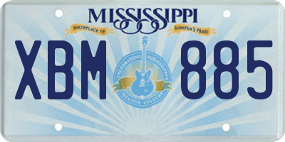 MS license plate XBM885