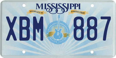 MS license plate XBM887