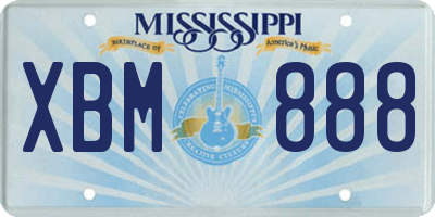 MS license plate XBM888