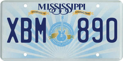 MS license plate XBM890
