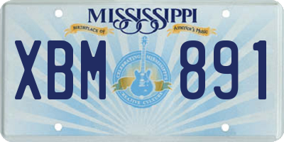 MS license plate XBM891