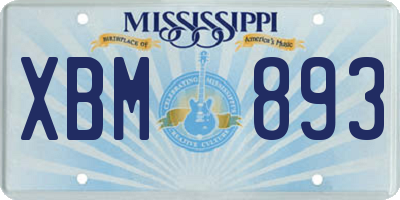 MS license plate XBM893