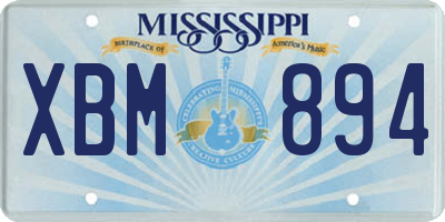 MS license plate XBM894