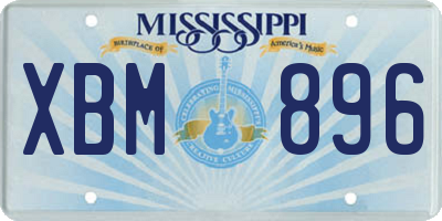 MS license plate XBM896