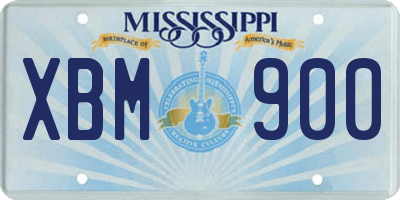 MS license plate XBM900