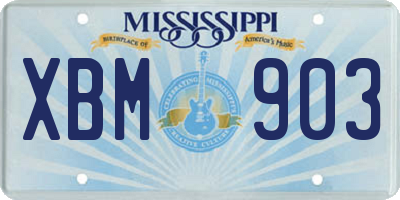 MS license plate XBM903