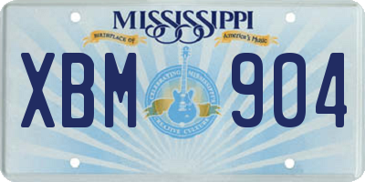 MS license plate XBM904