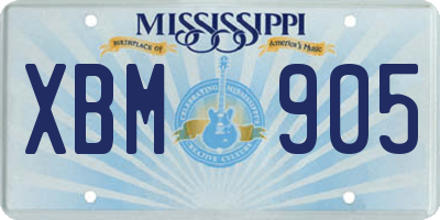 MS license plate XBM905