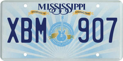 MS license plate XBM907