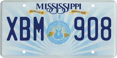 MS license plate XBM908
