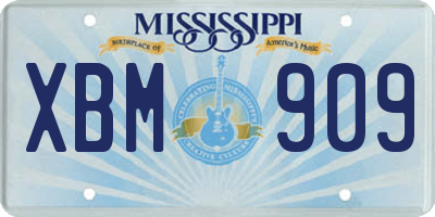 MS license plate XBM909