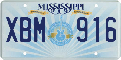 MS license plate XBM916