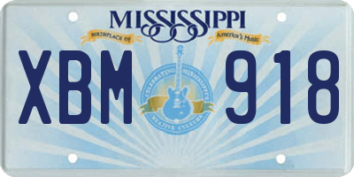 MS license plate XBM918