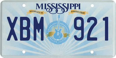 MS license plate XBM921