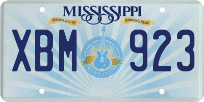 MS license plate XBM923