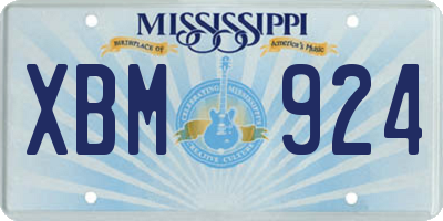 MS license plate XBM924