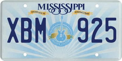 MS license plate XBM925